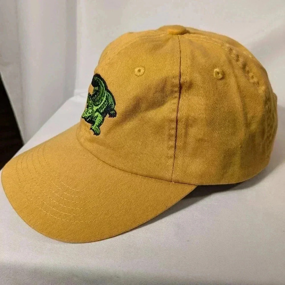 Cool Yellow Baseball Cap with Alligator Patch, Port Authority - Picture 2 of 4